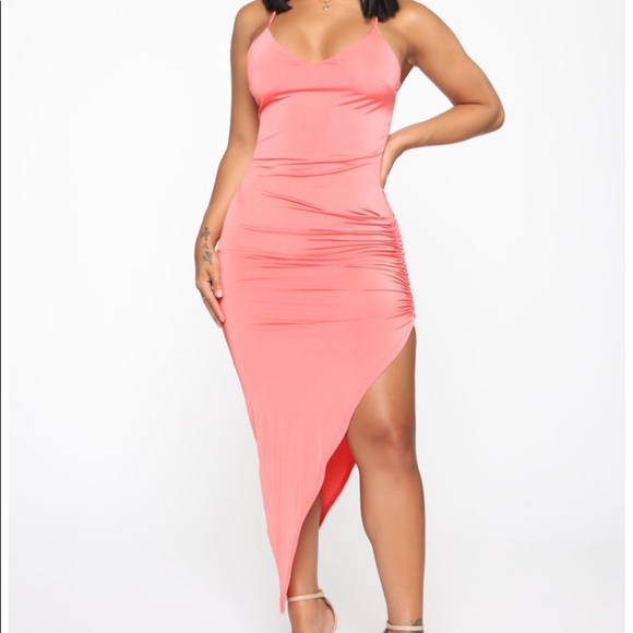 Fashion Nova Slinky coral summer dress XS - Picture 2 of 4